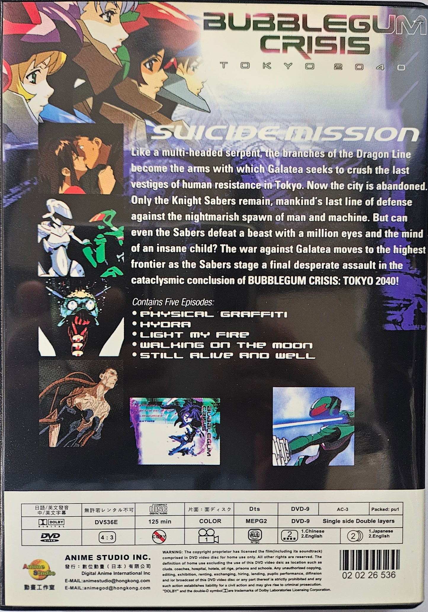 Bubblegum Crisis: Tokyo 2040 (TV) 1-5 English Dubbed