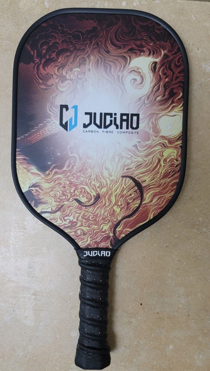 Juciao Fire Dragon 4.5" Handle Pickleball Paddle Carbon Fiber Composite USA