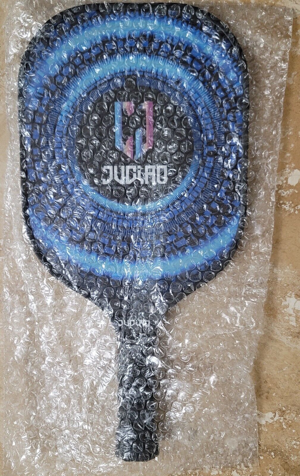 Juciao Blue Ring 4.5" Handle Pickleball Paddle Carbon Fiber Composite USA