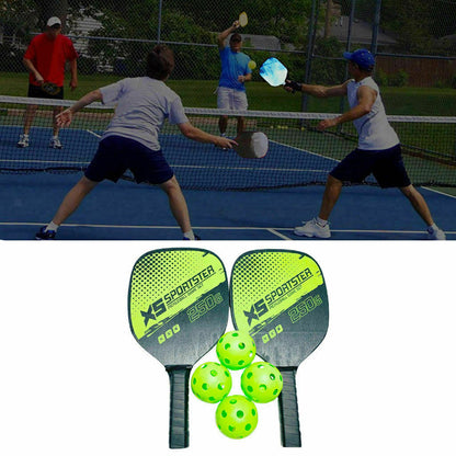 Pickleball Paddle Set with 4 Rackets 8 Balls and 2Carry Bag SHIP OUT FROM USA CA