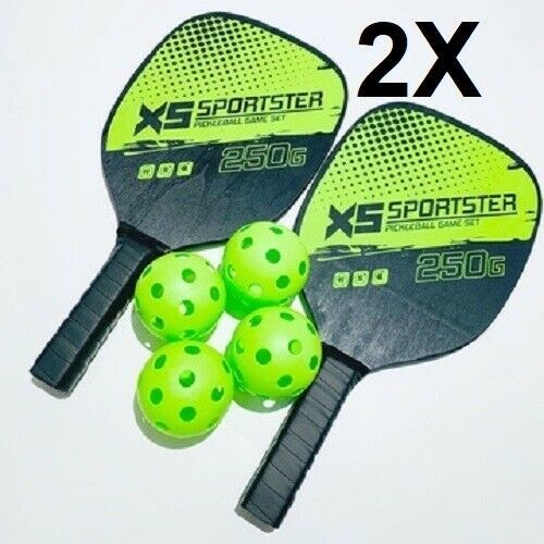 Pickleball Paddle Set with 4 Rackets 8 Balls and 2Carry Bag SHIP OUT FROM USA CA