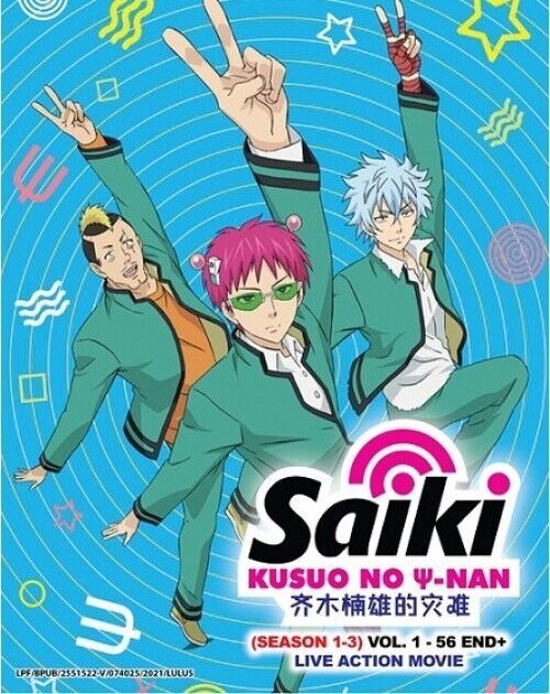 Saiki Kusuo no Ψ-nan Season 1~3 + Live Action Movie DVD Ep 1-56 end SHIP FROM US