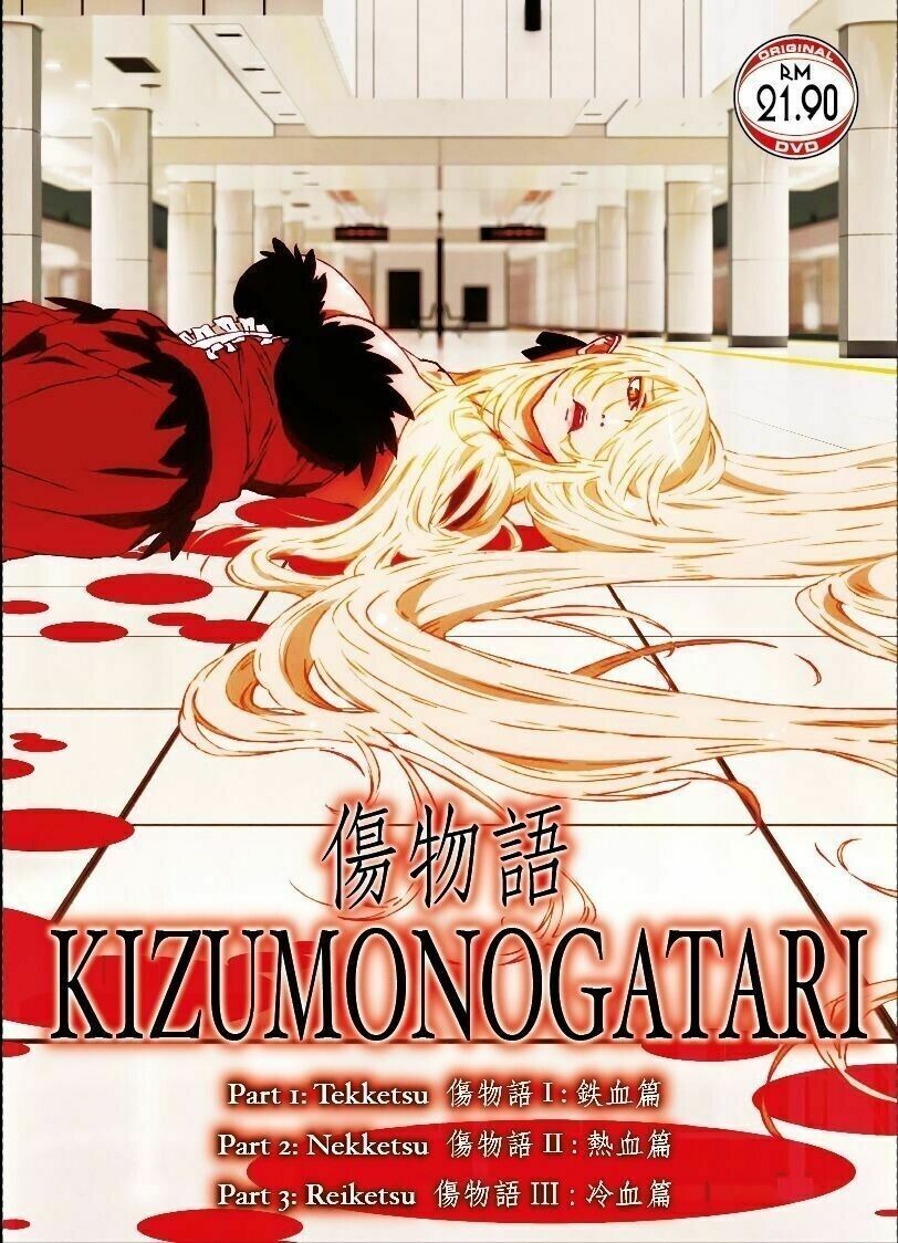 Kizumonogatari Part 1,2,3 English Subtitle DVD SHIP FROM USA