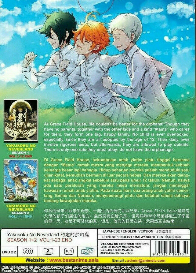 Yakusoku No Neverland Season 1+2 Vol.1-23 End English Dubbed SHIP FROM USA