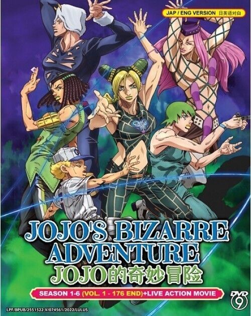 Jojo's Bizarre Adventure Season 1-6 (1-176End+Live Action)Eng. Dub SHIP FROM USA