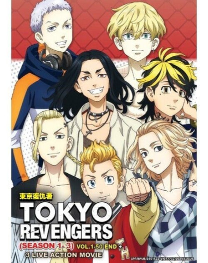 Tokyo Revengers Season 1-3 (1-50End+3 Live Action Movie) ANIME DVD ENGLISH DUBBE