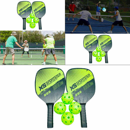 Pickleball Paddle Set with 4 Rackets 8 Balls and 2Carry Bag SHIP OUT FROM USA CA