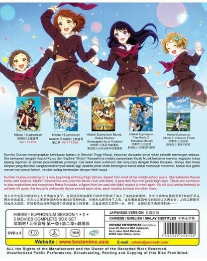 Hibike ! Euphonium Season 1 + 2 + 3 Movies Complete Box Set DVD SHIP FROM USA