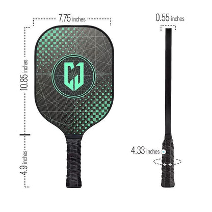 Juciao Green Logo 4.5" Handle  Pickleball Paddle Carbon Fiber Composite USA