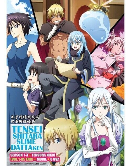 TENSEI SHITARA SLIME DATTA KEN SEASON 1-3 + TENSURA NIKKI (VOL.1-85 END) + MOVIE + 8OVA ENG DUB *