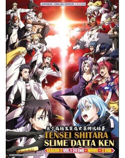 TENSEI SHITARA SLIME DATTA KEN SEASON 3 VOL.1-24 END + MOVIE + 3 OVA ENG DUB *