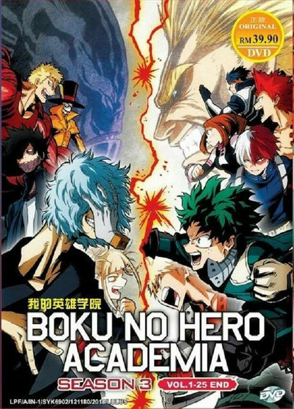 Boku No Hero Academia Season 3 DVD 1 - 25 end with English Dubbed Ship From USA