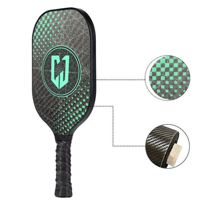 Juciao Green Logo 4.5" Handle  Pickleball Paddle Carbon Fiber Composite USA