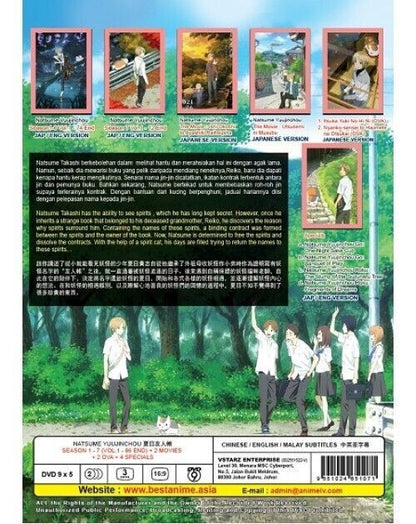 NATSUME YUUJINCHOU SEASON 1 - 7 (VOL.1 - 86 END) + 2 MOVIES +2 OVA+ 4 SPECIALS ENG DUB *