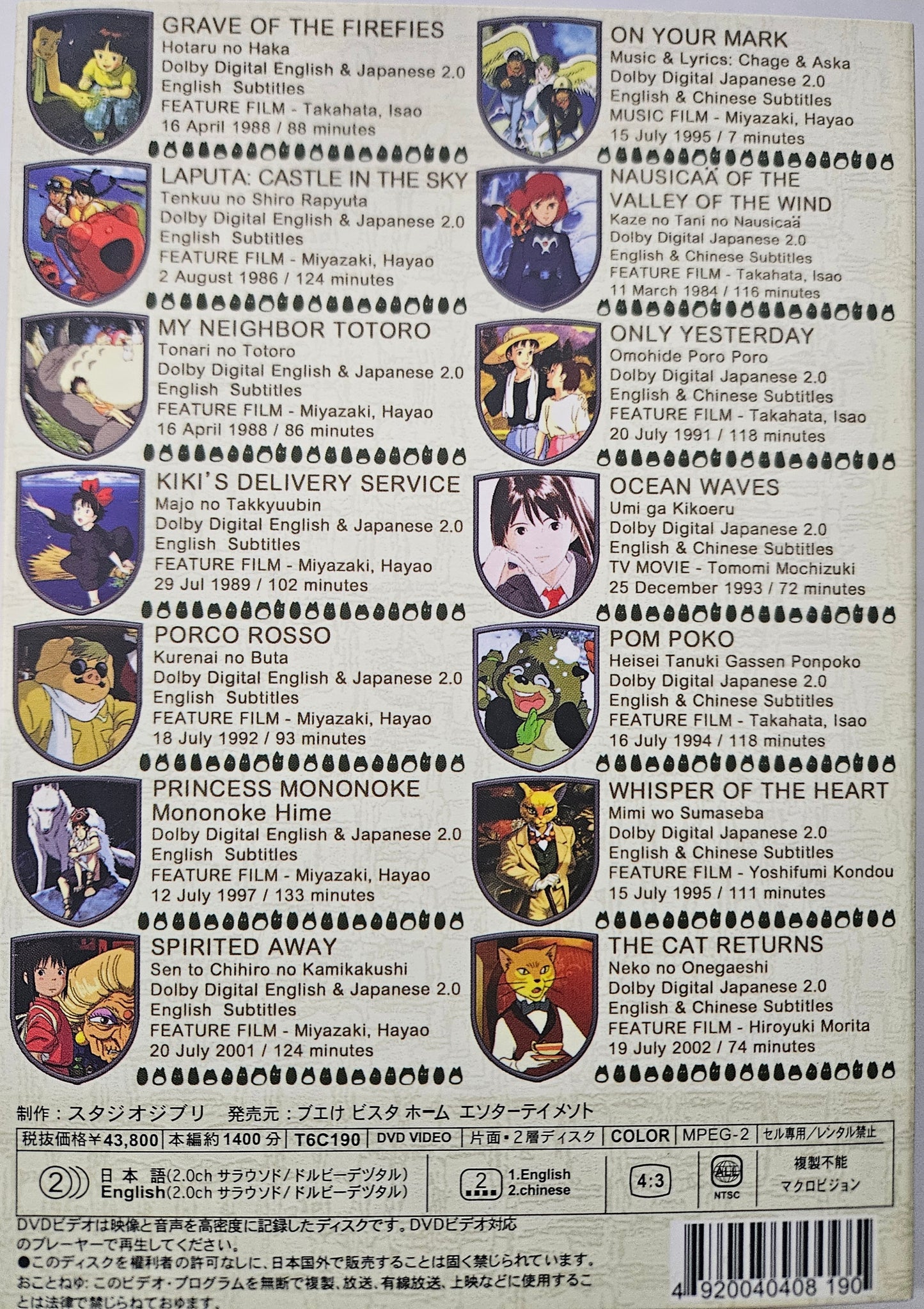 Ghibli Studio Complete 14 Movie Collection Box