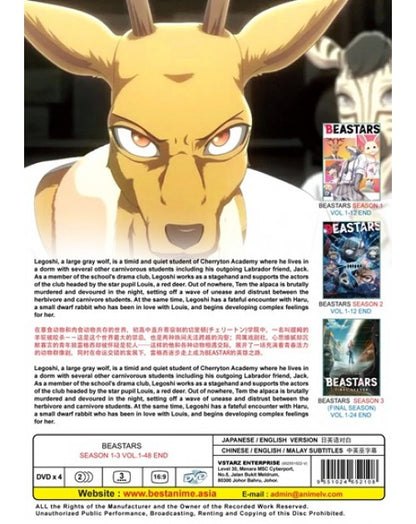 Beastars TV Series Season 1-3 Vol.1-48End English Dubbed Anime DVD