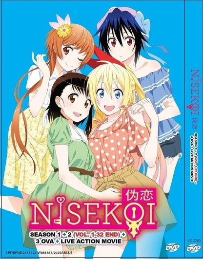 Nisekoi Season 1+2 ( TV 1-32 End + 3 OVA + Live Action Movie ) English SUB