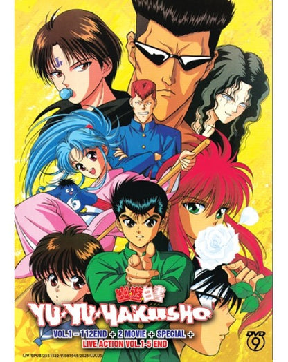 Yu Yu Hakusho Ghost Files + Movie + Special Anime + Live Action 1-5 DVD English Dub