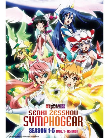 Senki Zesshou Symphogear (Season 1-5: VOL.1 - 65 End) ~ English Subtitle ~ DVD