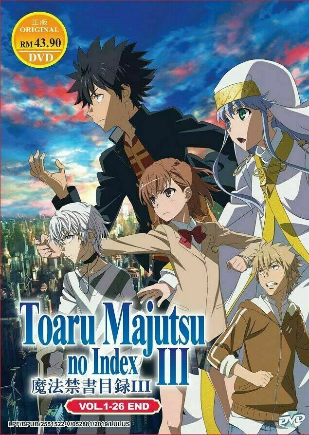 Toaru Majutsu no Index III (Season 3) DVD (Vol.1-26 end) with English Dubbed