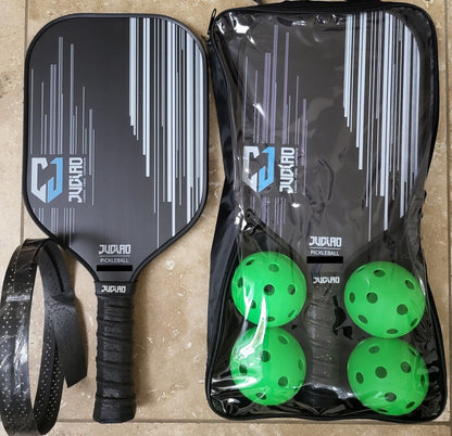 Pickleball 2 Paddle Carbon Fiber B Set with 4 Balls and Carry Bag SHIP FROM USA