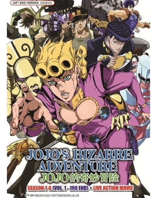 JOJO'S BIZARRE ADVENTURE SEASON 1-6 (VOL. 1 - 190 END) + LIVE ACTION MOVIE USA