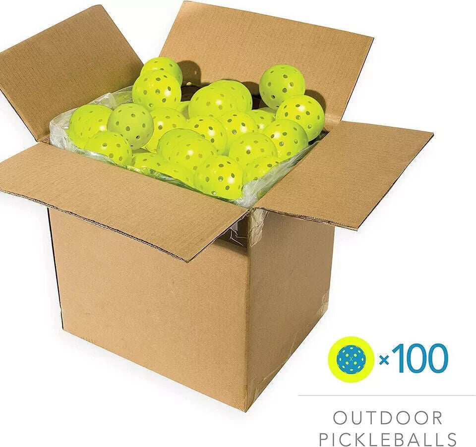 Franklin X-40 Outdoor 100 Pickleball Balls in a Box NEON YELLOW Brand New US x40