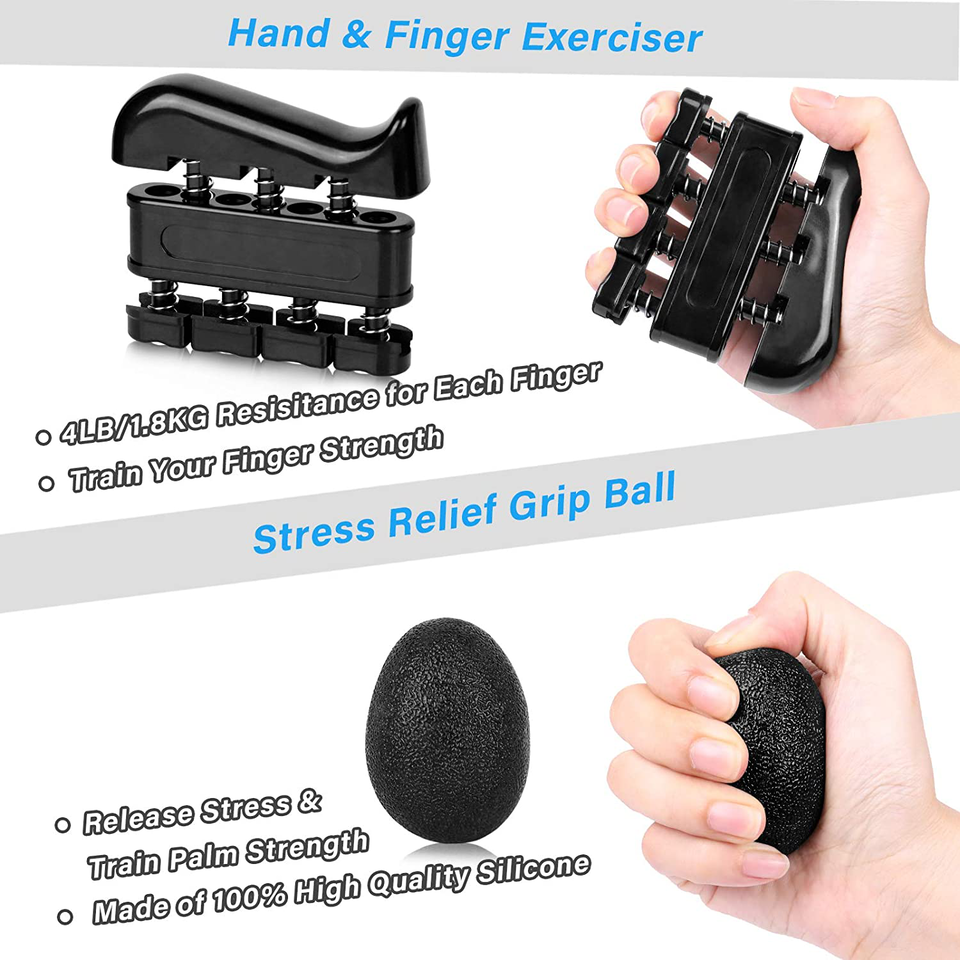 ALMAH Hand Grip Strengthener Kit 5 Pack Forearm Finger workout Ship Out From USA