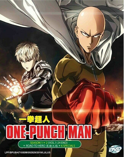 One Punch Man Complete Season 1 & 2 English Dubbed DVD 24 Eps + OVA TV Special