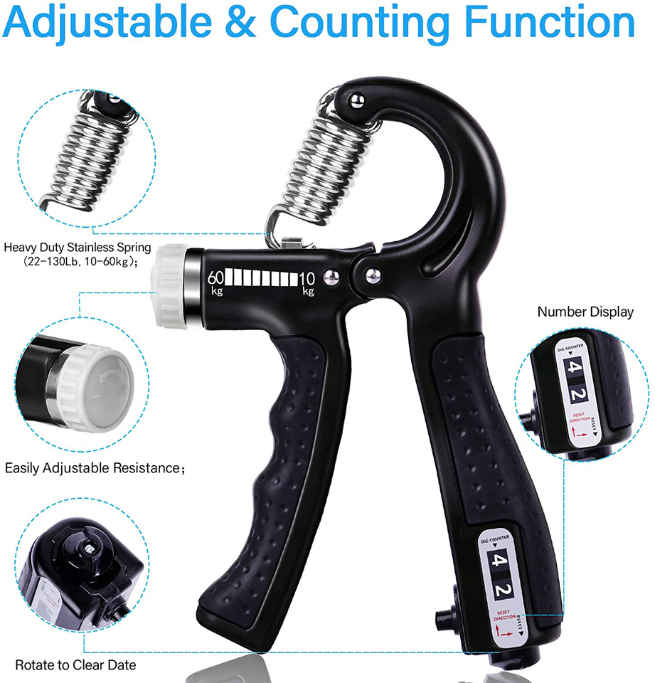 ALMAH Hand Grip Strengthener Kit 5 Pack Forearm Finger workout Ship Out From USA