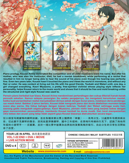 Your Lie In April Boxset (1-22 + OVA) + Live Movie English Ship from USA