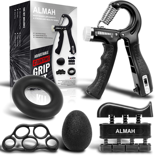 ALMAH Hand Grip Strengthener Kit 5 Pack Forearm Finger workout Ship Out From USA