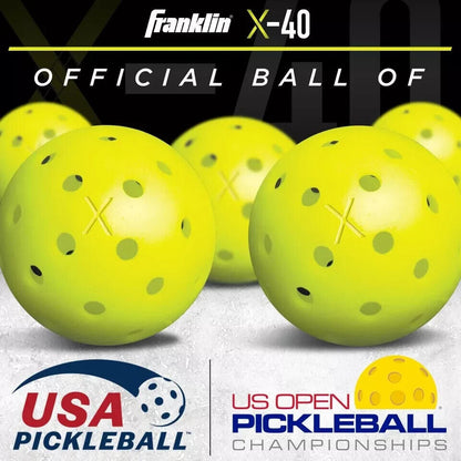 Franklin X-40 Outdoor 100 Pickleball Balls in a Box NEON YELLOW Brand New US x40