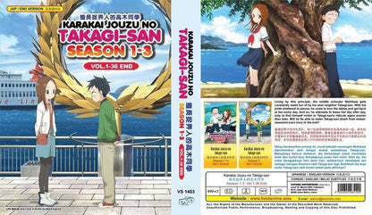 KARAKAI JOUZU NO TAKAGI-SAN SEA 1-3 VOL.1-36 END DVD ENG DUB Ship From USA