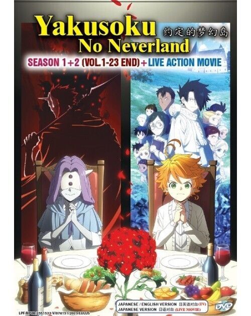 YAKUSOKU NO NEVERLAND SEA1-2 VOL.1-23 END+LIVE ACTION MOVIE ENG DUB SHIP FROM US